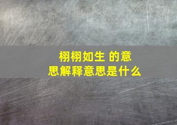 栩栩如生 的意思解释意思是什么